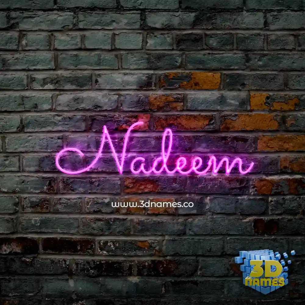 nadeem in Pink Neon style - 3D name wallpaper