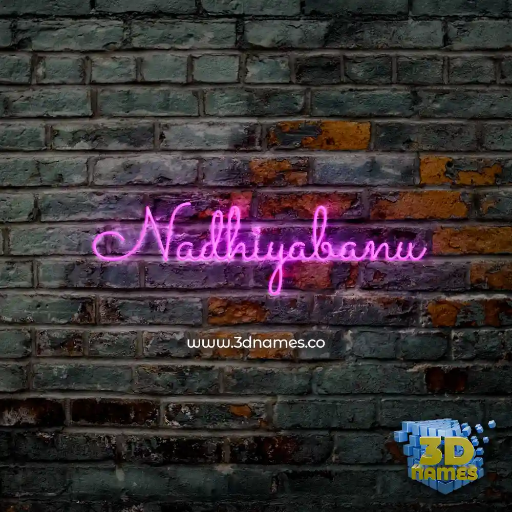 nadhiyabanu in Pink Neon style - 3D name wallpaper