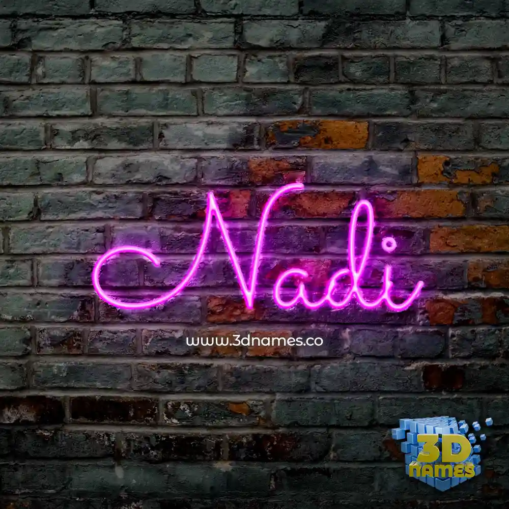 nadi in Pink Neon style - 3D name wallpaper