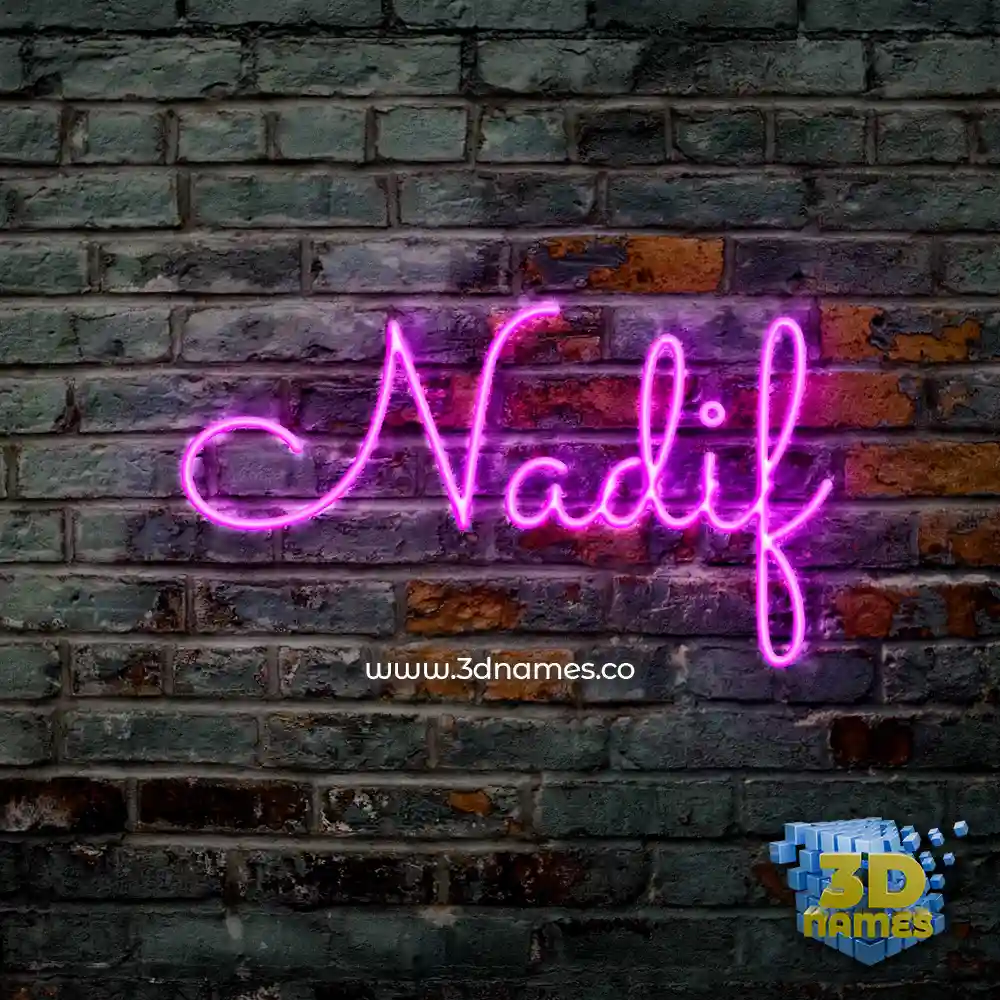 nadif in Pink Neon style - 3D name wallpaper