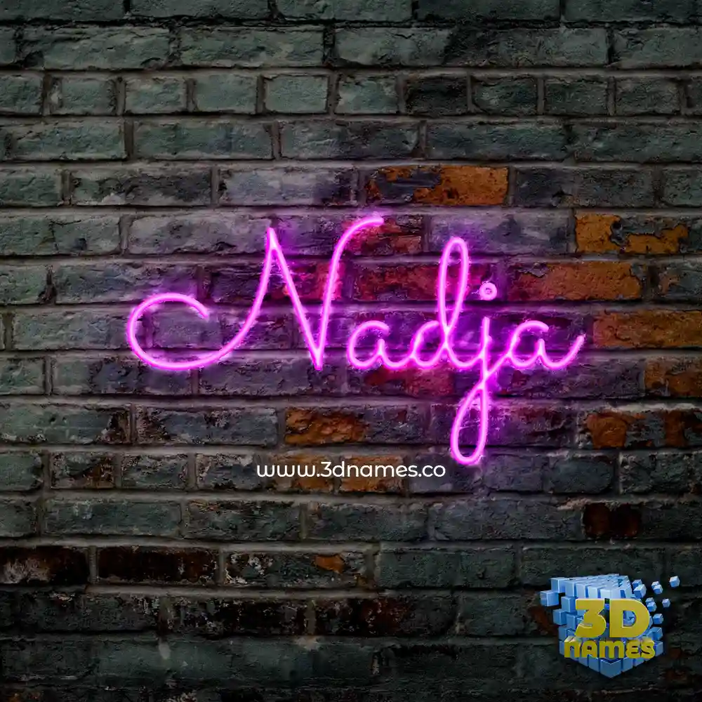 nadja in Pink Neon style - 3D name wallpaper