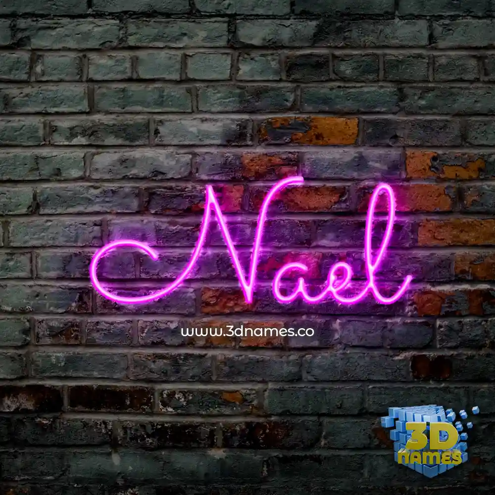 nael in Pink Neon style - 3D name wallpaper