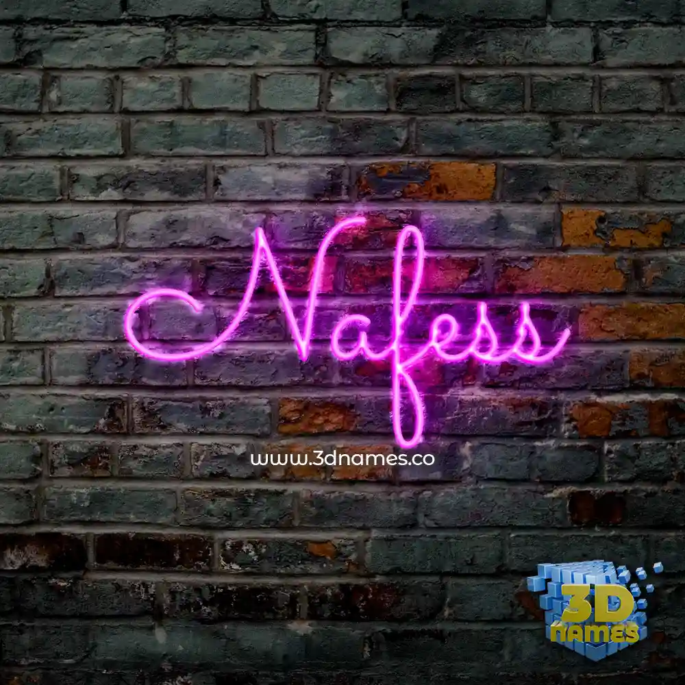 nafess in Pink Neon style - 3D name wallpaper