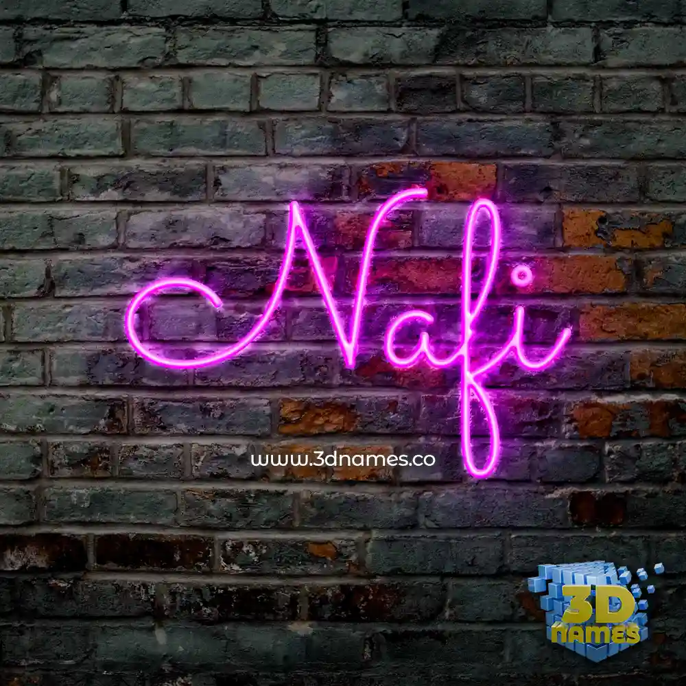 nafi in Pink Neon style - 3D name wallpaper