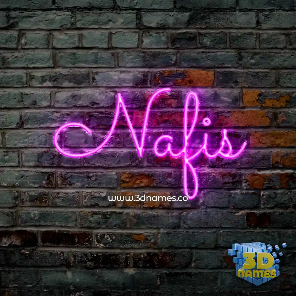 nafis in Pink Neon style - 3D name wallpaper