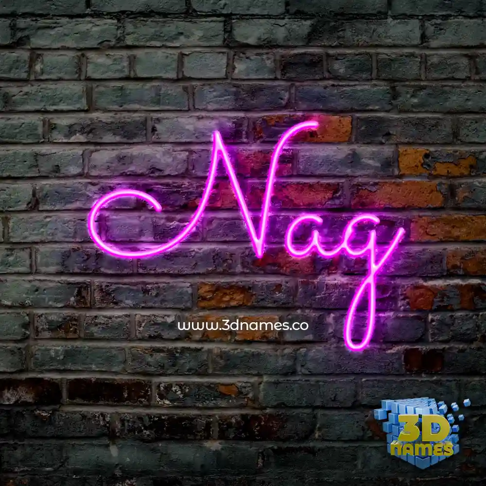 nag in Pink Neon style - 3D name wallpaper