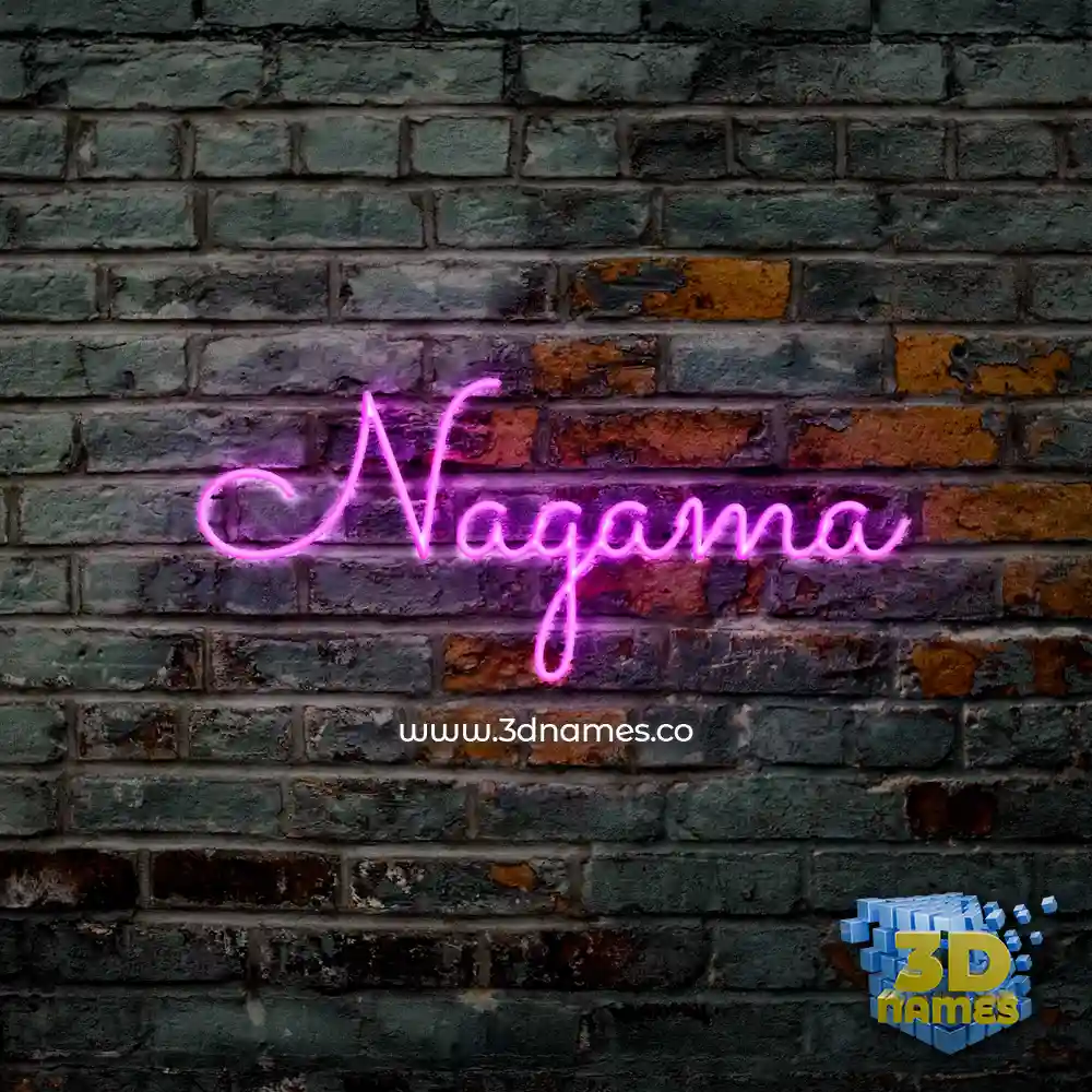 nagama in Pink Neon style - 3D name wallpaper