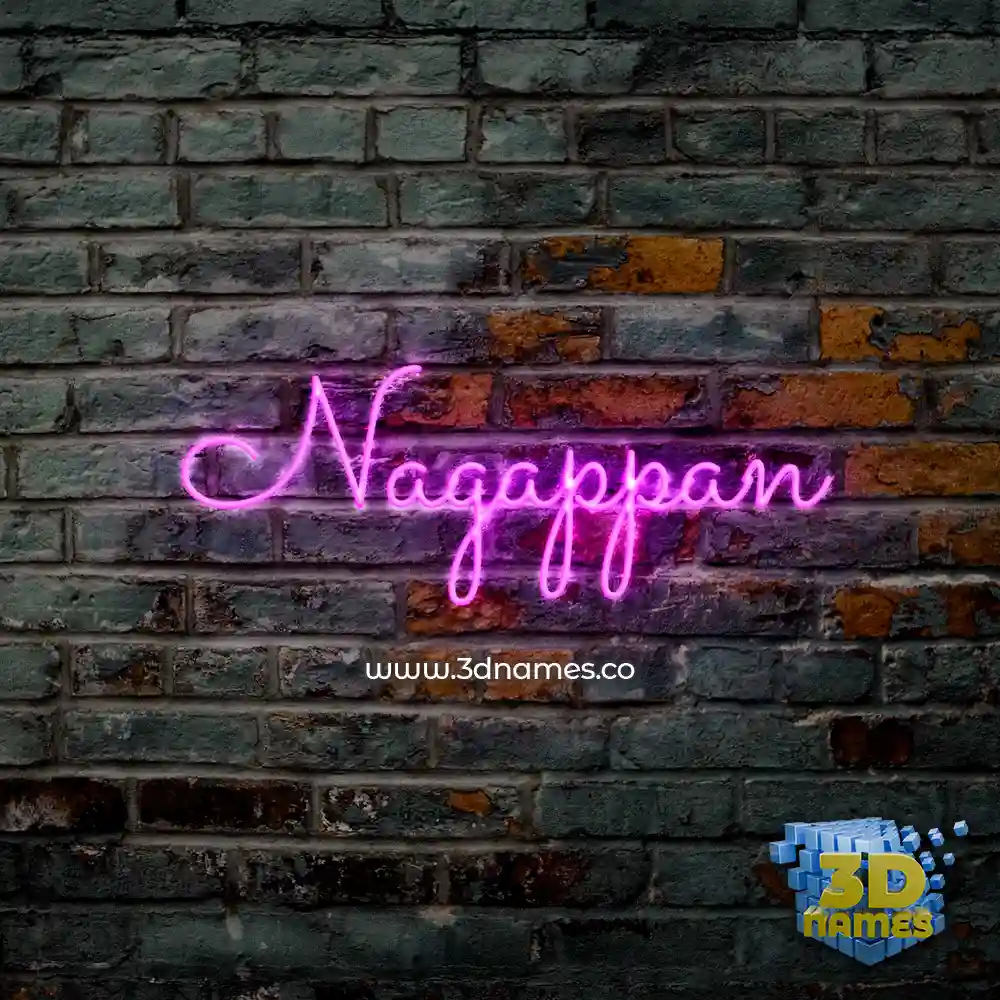 nagappan in Pink Neon style - 3D name wallpaper
