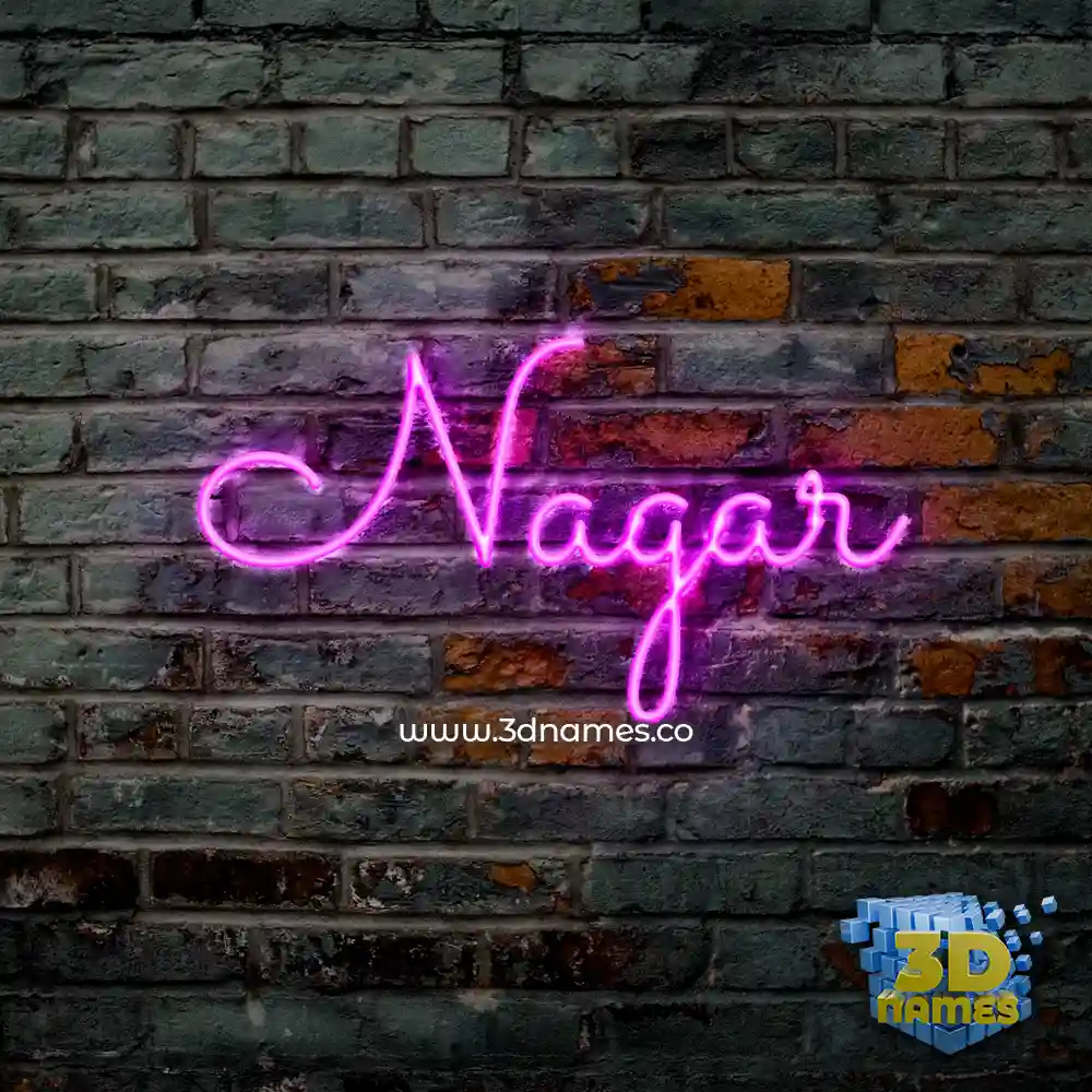 nagar in Pink Neon style - 3D name wallpaper