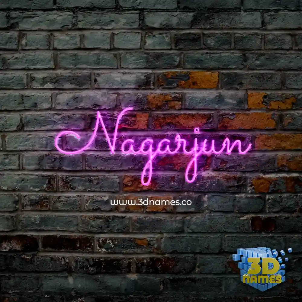 nagarjun in Pink Neon style - 3D name wallpaper