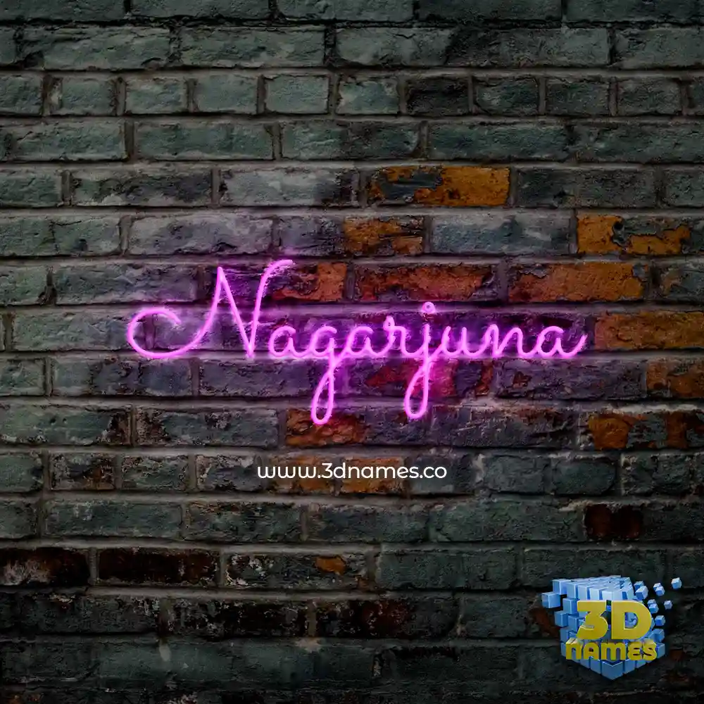 nagarjuna in Pink Neon style - 3D name wallpaper
