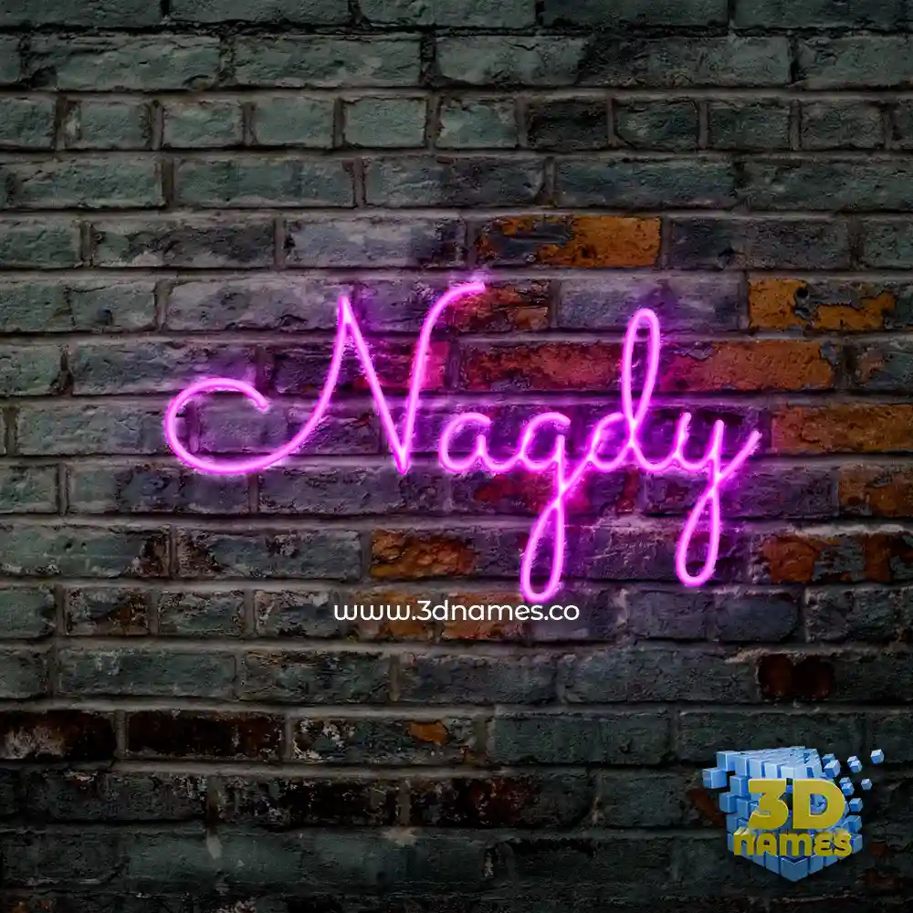 nagdy in Pink Neon style - 3D name wallpaper
