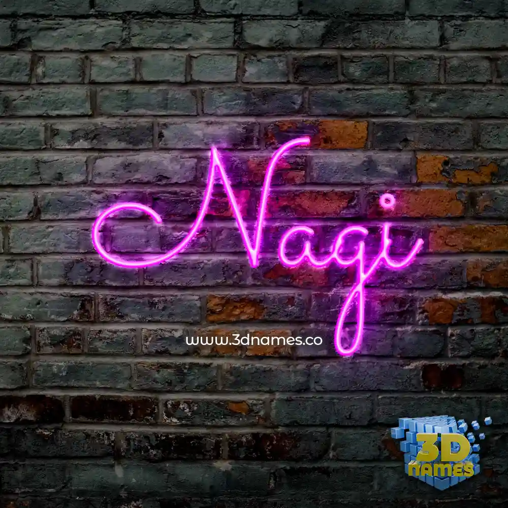 nagi in Pink Neon style - 3D name wallpaper