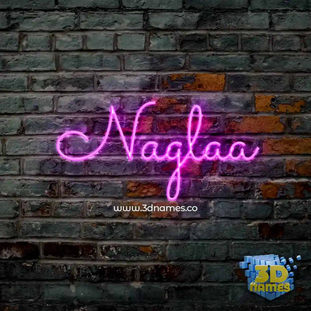 naglaa in Pink Neon style - 3D name wallpaper