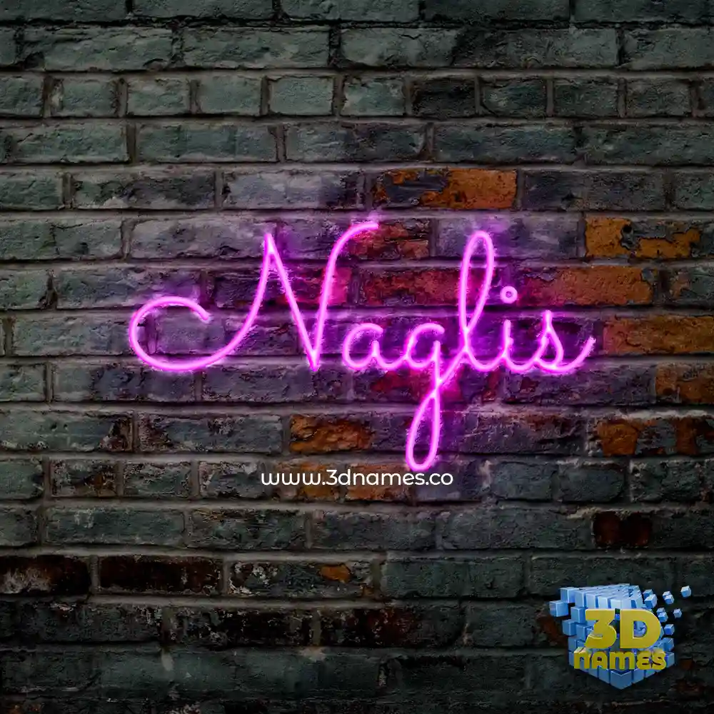 naglis in Pink Neon style - 3D name wallpaper