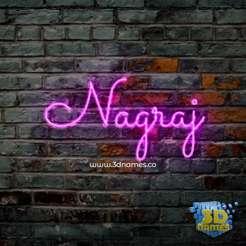 nagraj in Pink Neon style - 3D name wallpaper