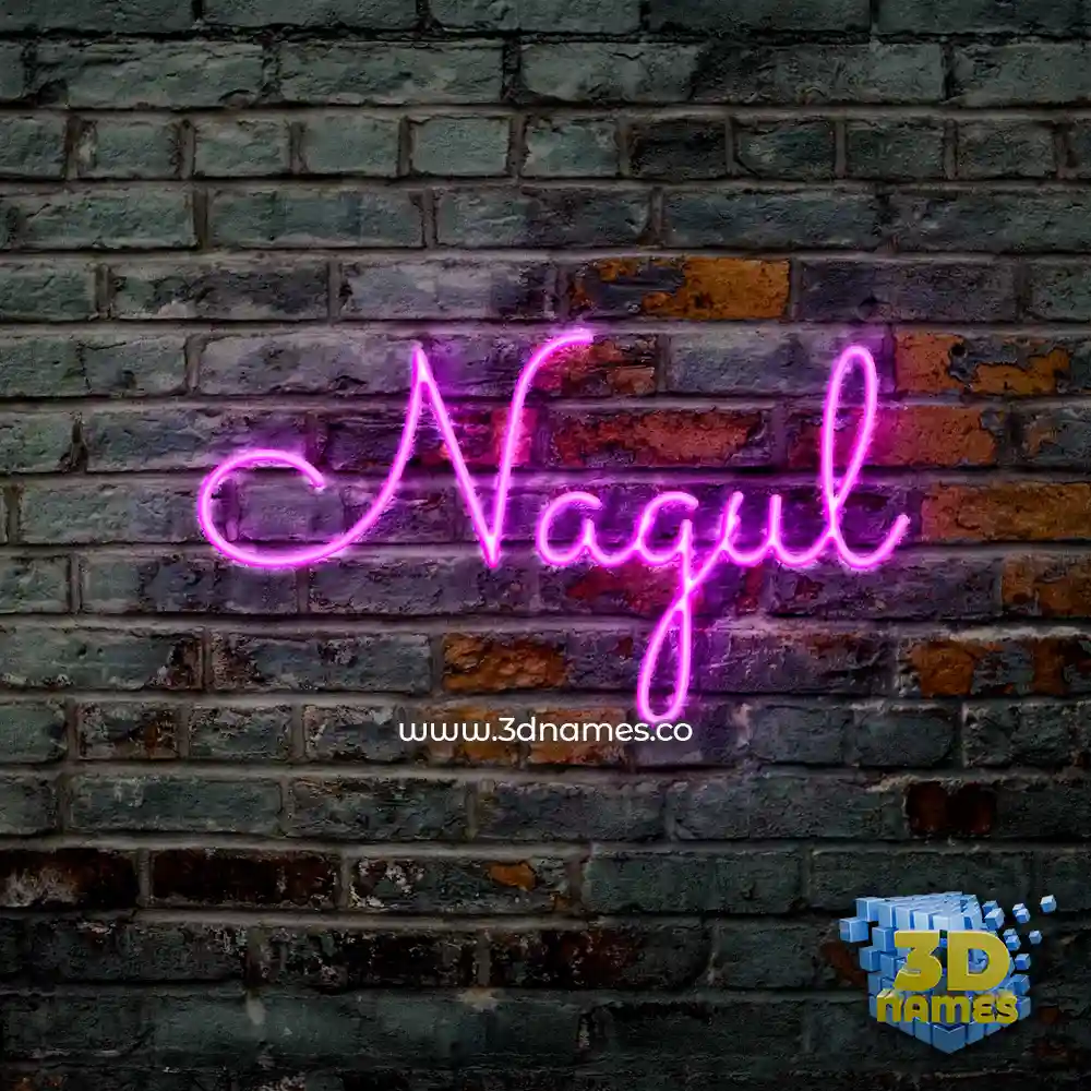nagul in Pink Neon style - 3D name wallpaper