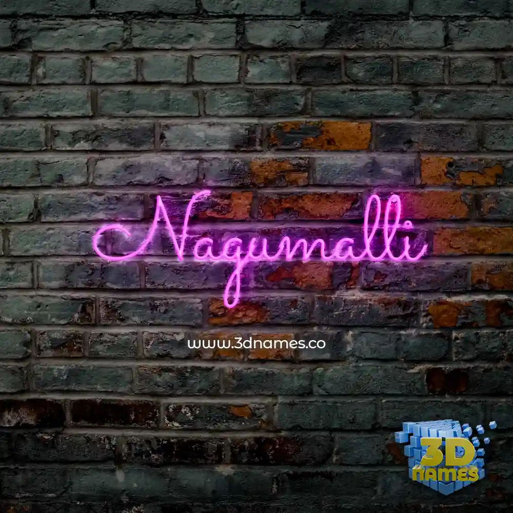 nagumalli in Pink Neon style - 3D name wallpaper