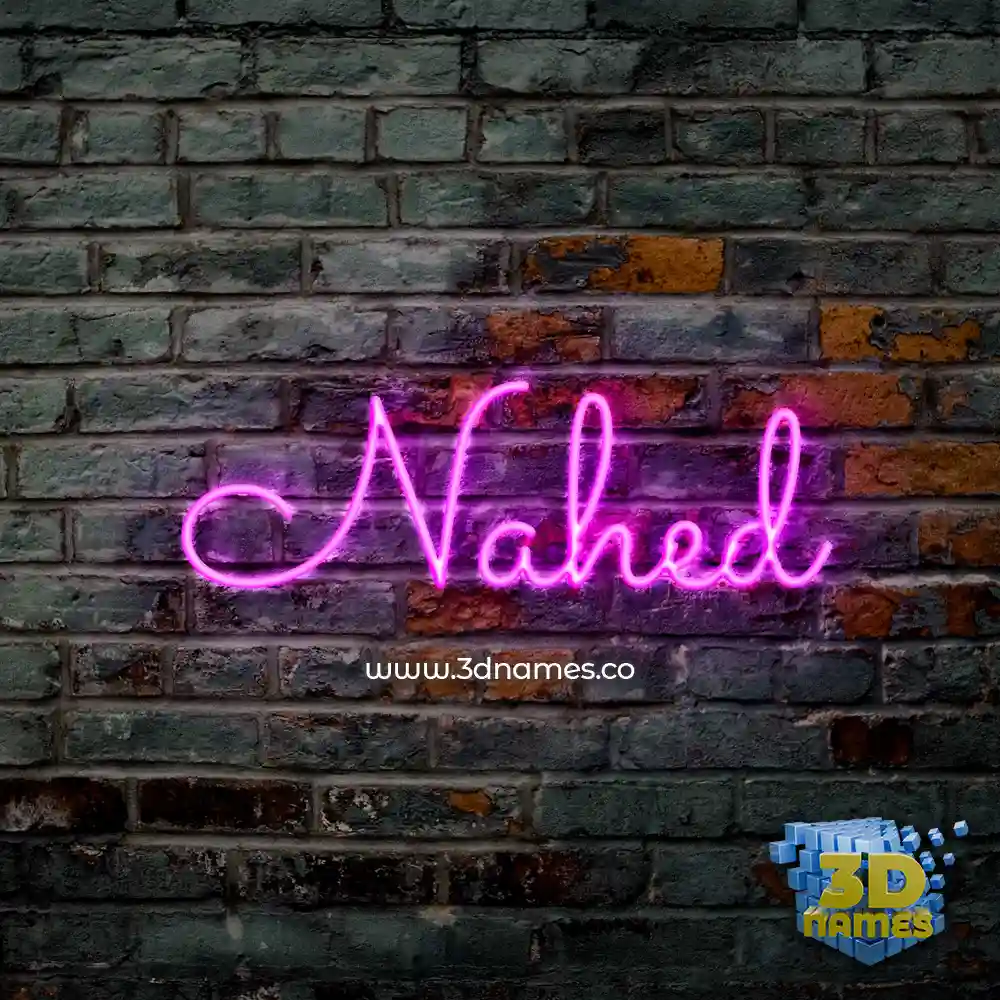 nahed in Pink Neon style - 3D name wallpaper