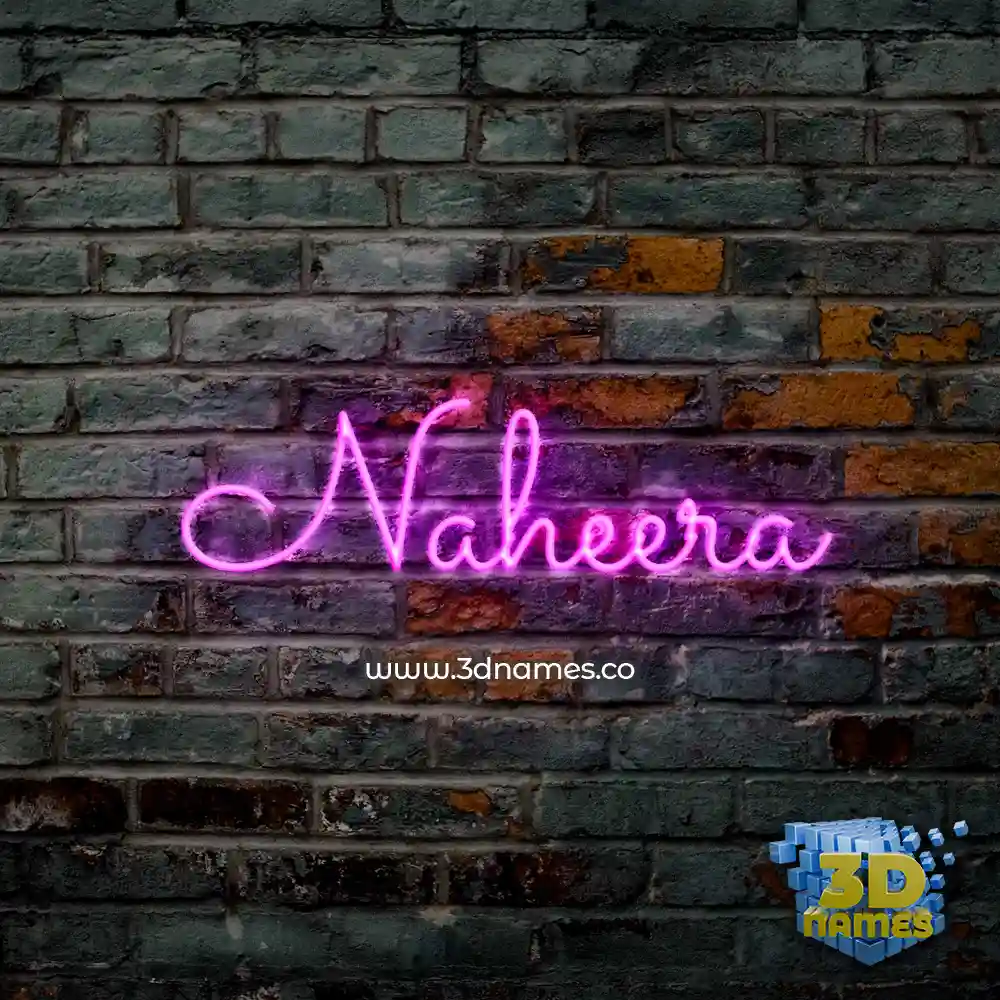 naheera in Pink Neon style - 3D name wallpaper