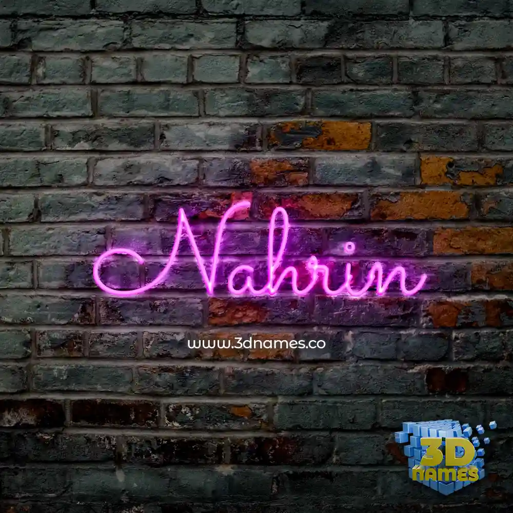 nahrin in Pink Neon style - 3D name wallpaper