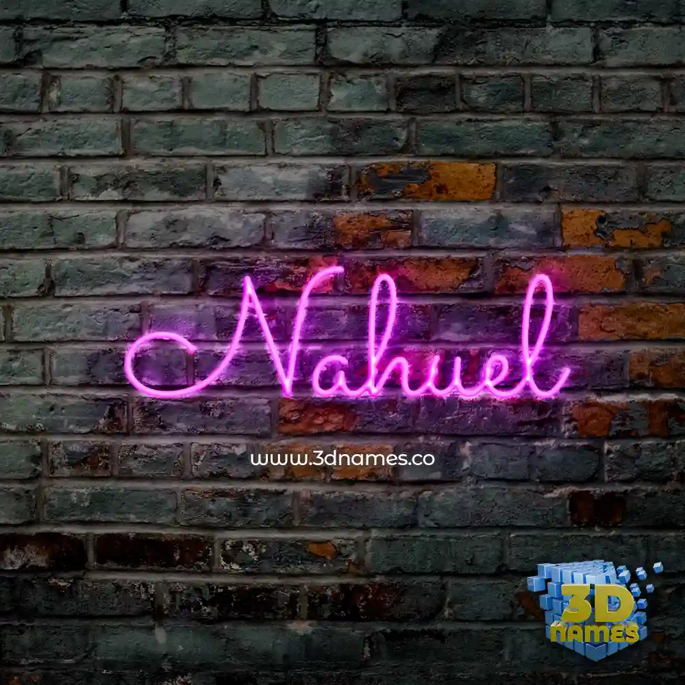 nahuel in Pink Neon style - 3D name wallpaper