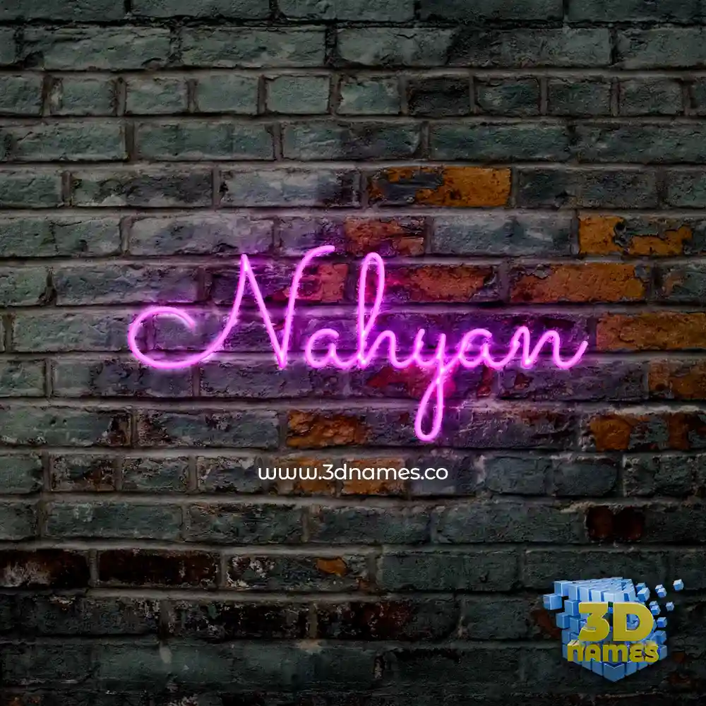 nahyan in Pink Neon style - 3D name wallpaper