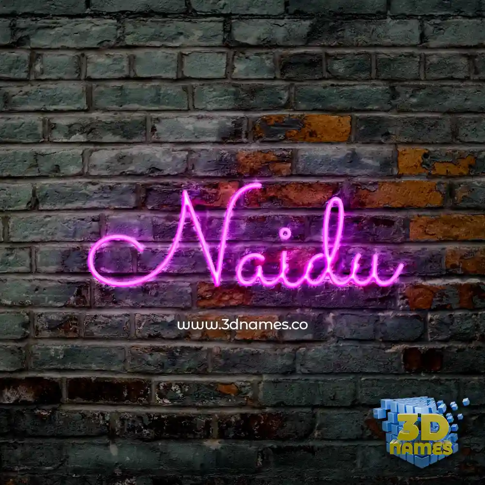 naidu in Pink Neon style - 3D name wallpaper