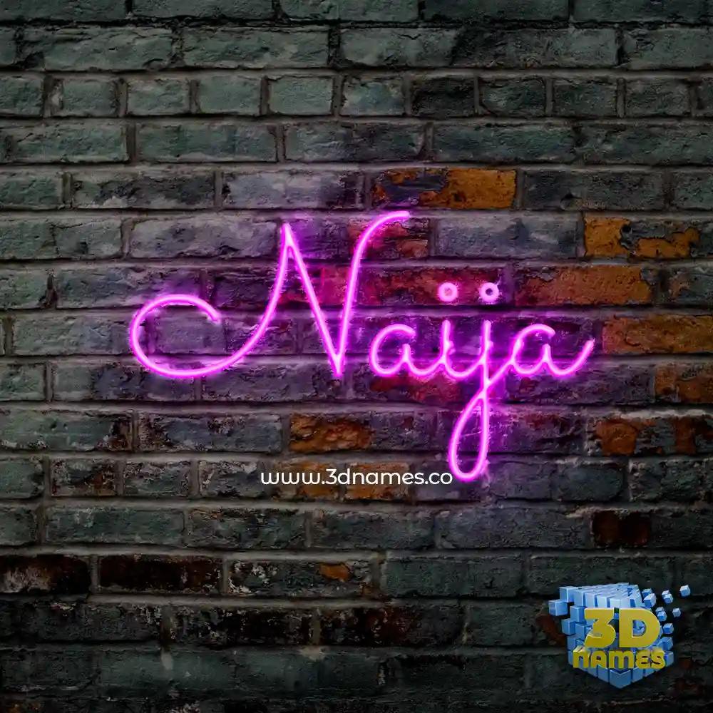 naija in Pink Neon style - 3D name wallpaper