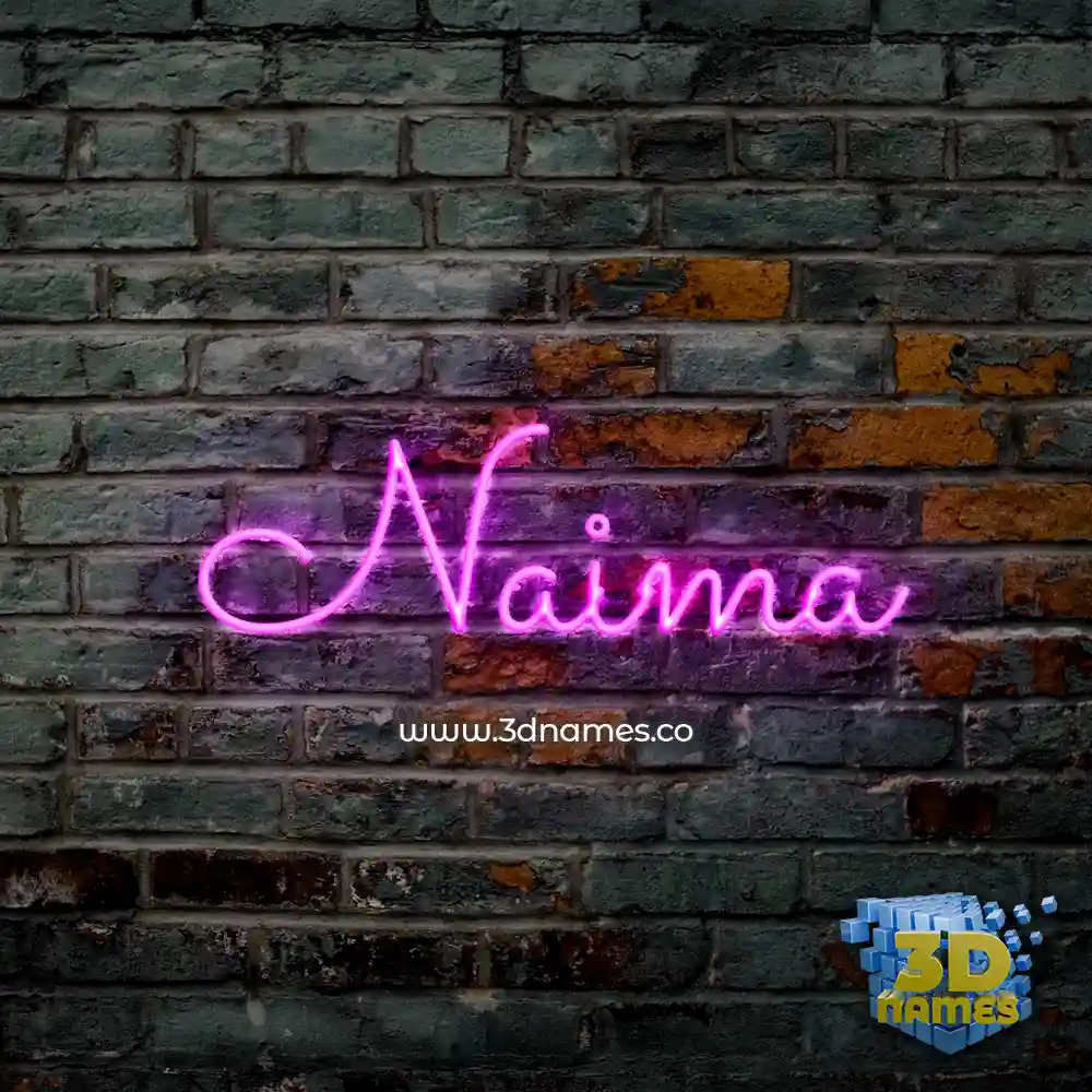 naima in Pink Neon style - 3D name wallpaper