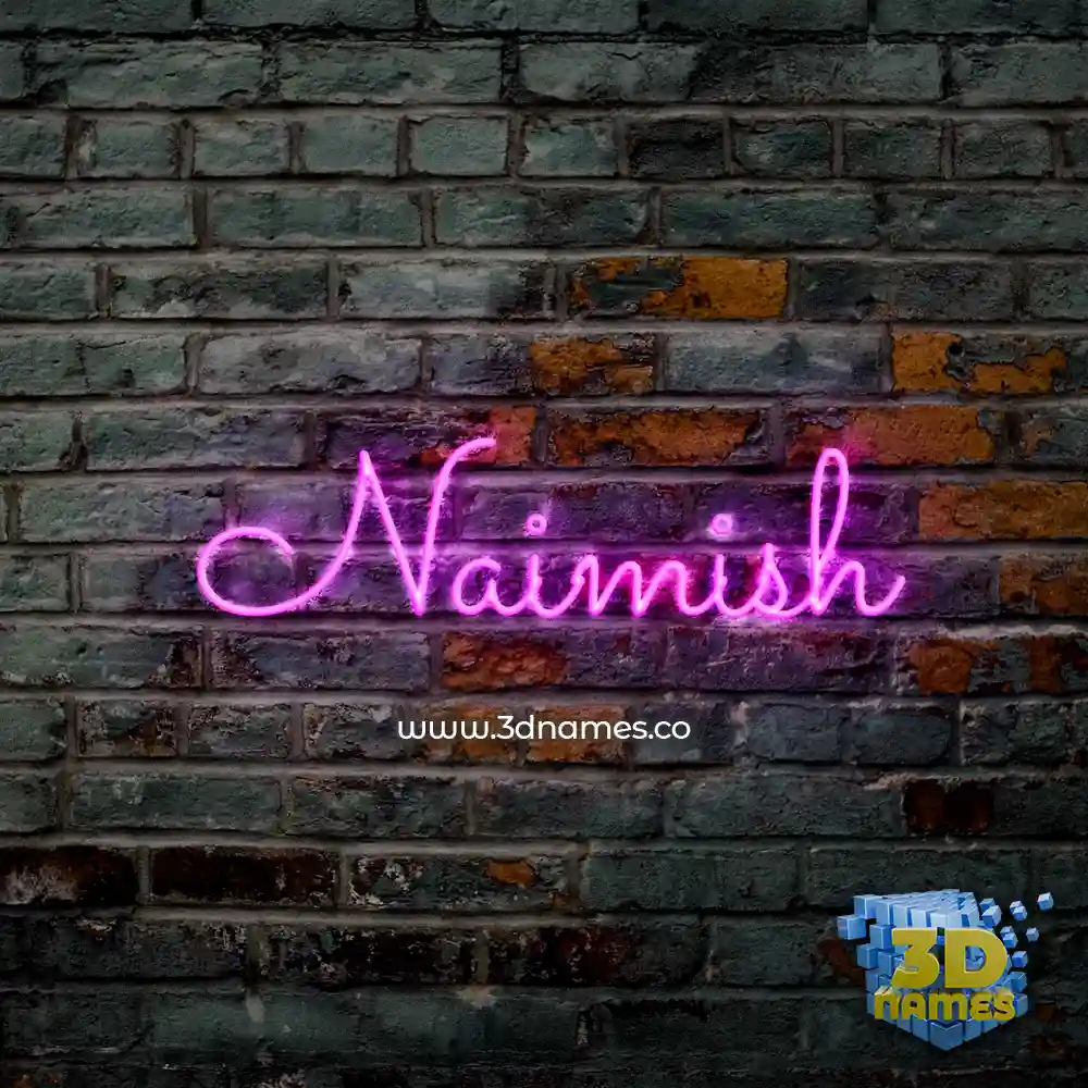 naimish in Pink Neon style - 3D name wallpaper