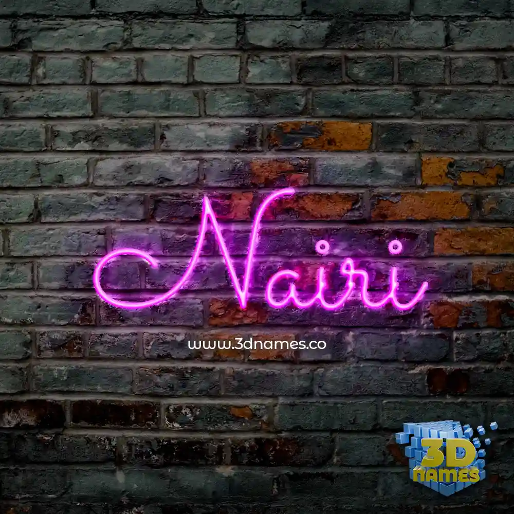 nairi in Pink Neon style - 3D name wallpaper