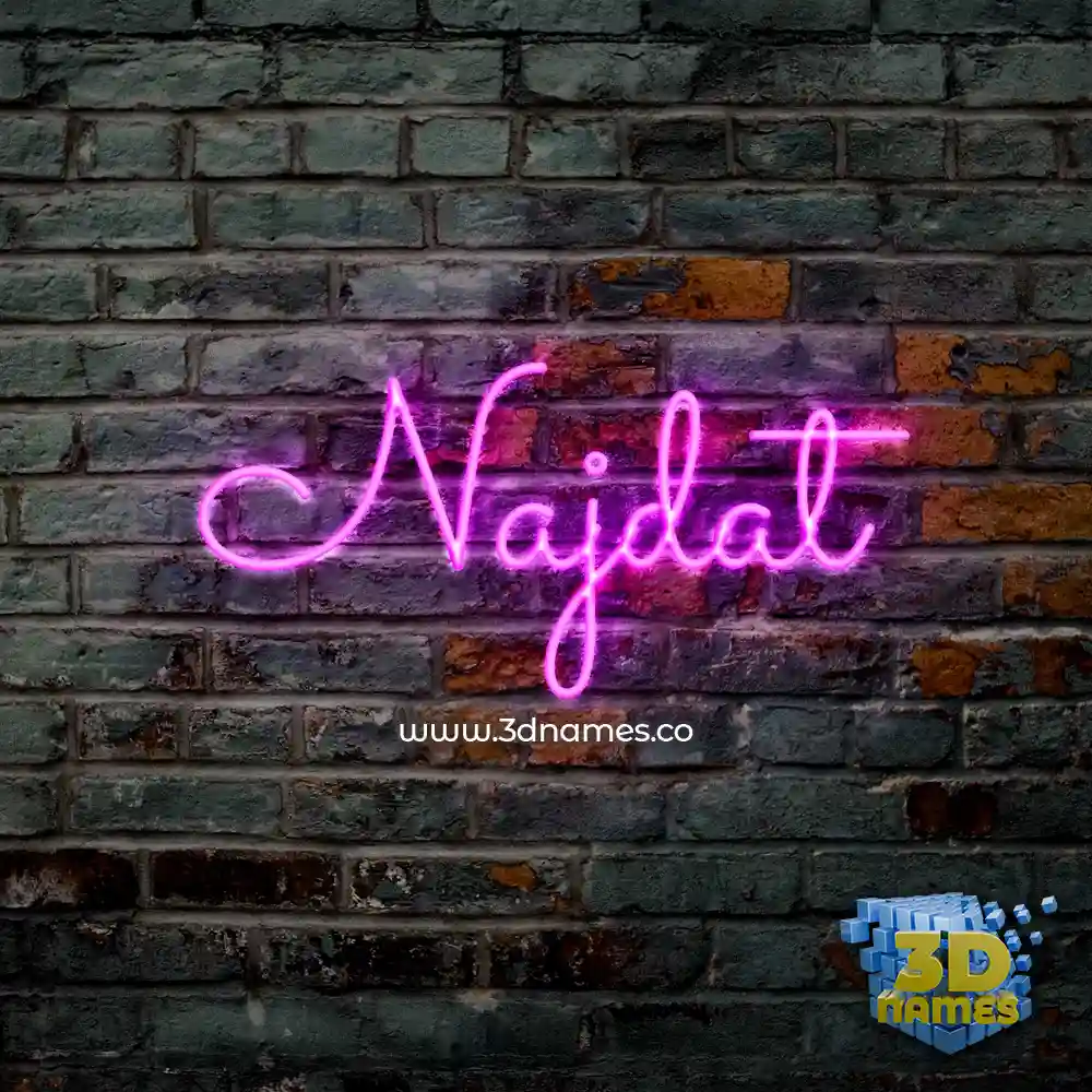 najdat in Pink Neon style - 3D name wallpaper