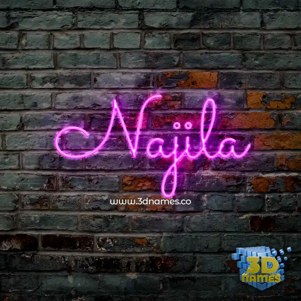 najila in Pink Neon style - 3D name wallpaper