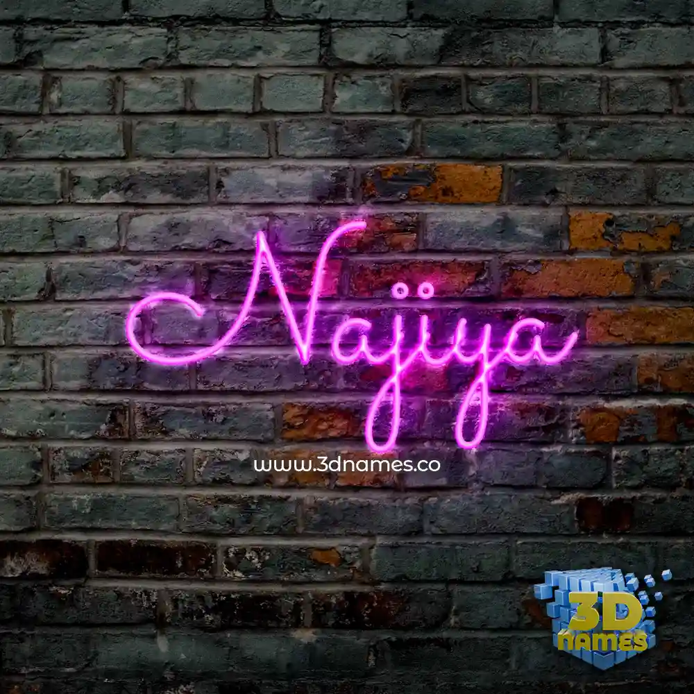 najiya in Pink Neon style - 3D name wallpaper