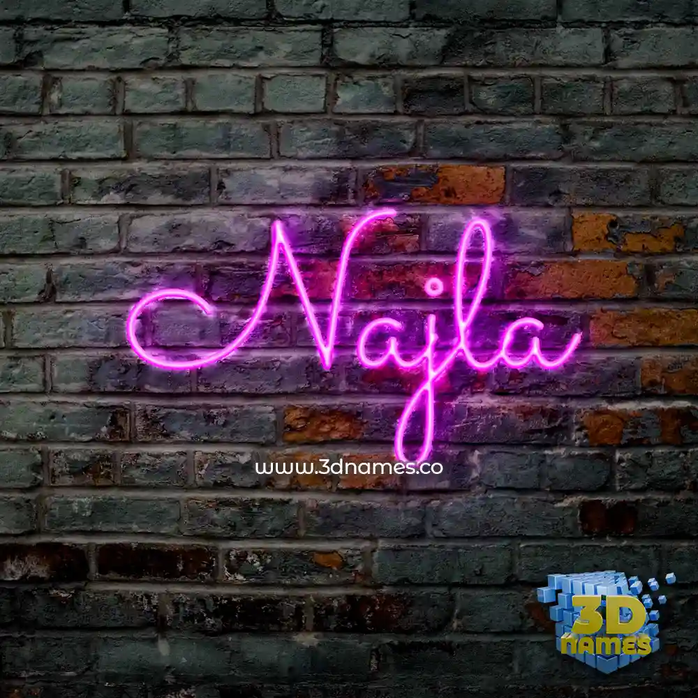 najla in Pink Neon style - 3D name wallpaper