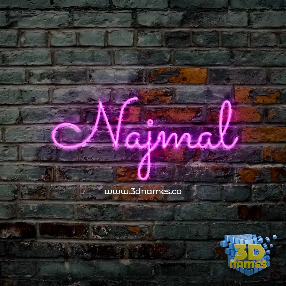 najmal in Pink Neon style - 3D name wallpaper