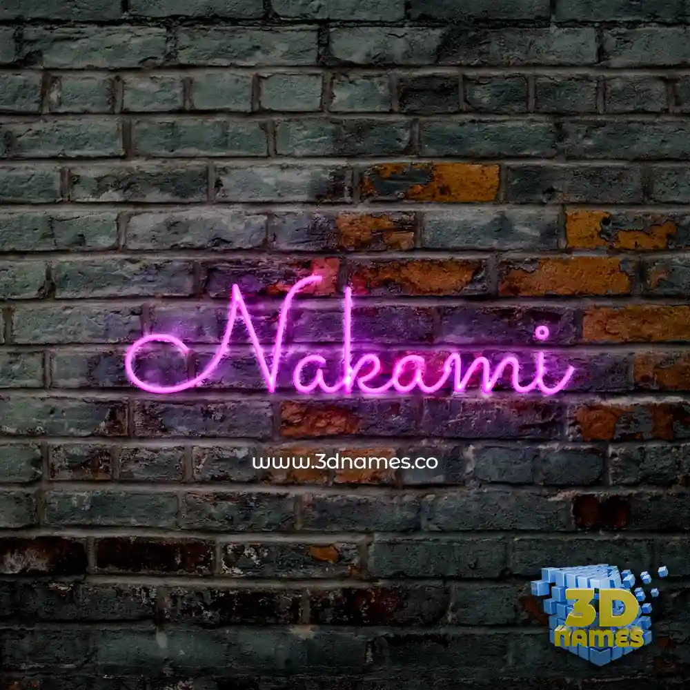 nakami in Pink Neon style - 3D name wallpaper