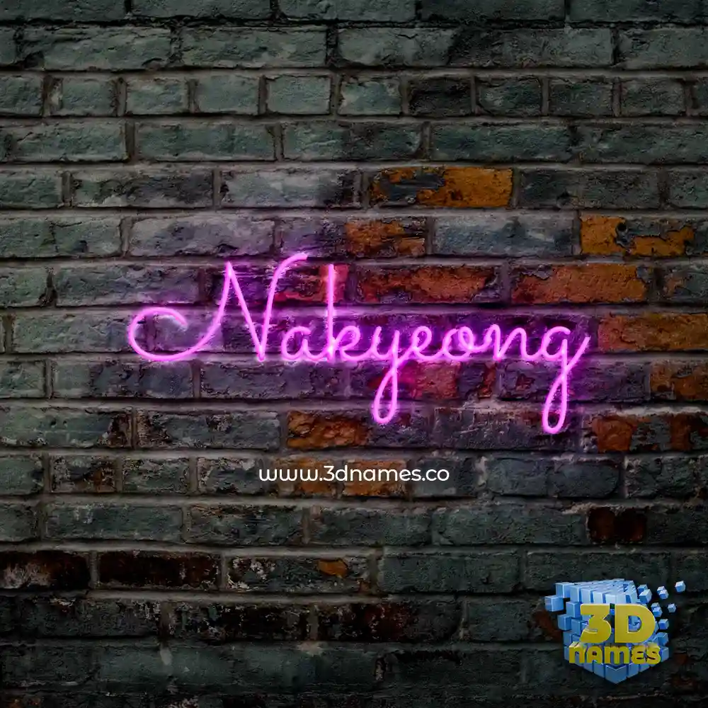 nakyeong in Pink Neon style - 3D name wallpaper