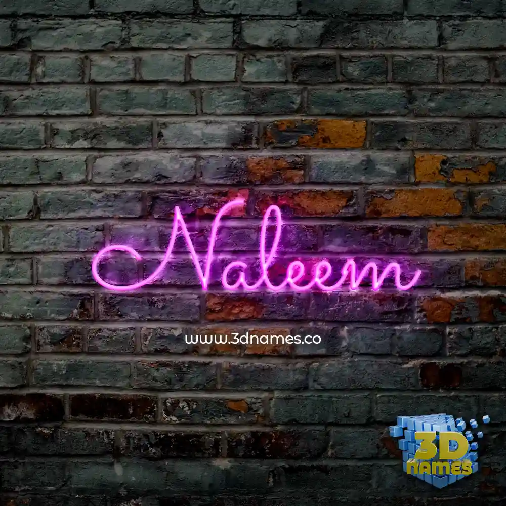 naleem in Pink Neon style - 3D name wallpaper