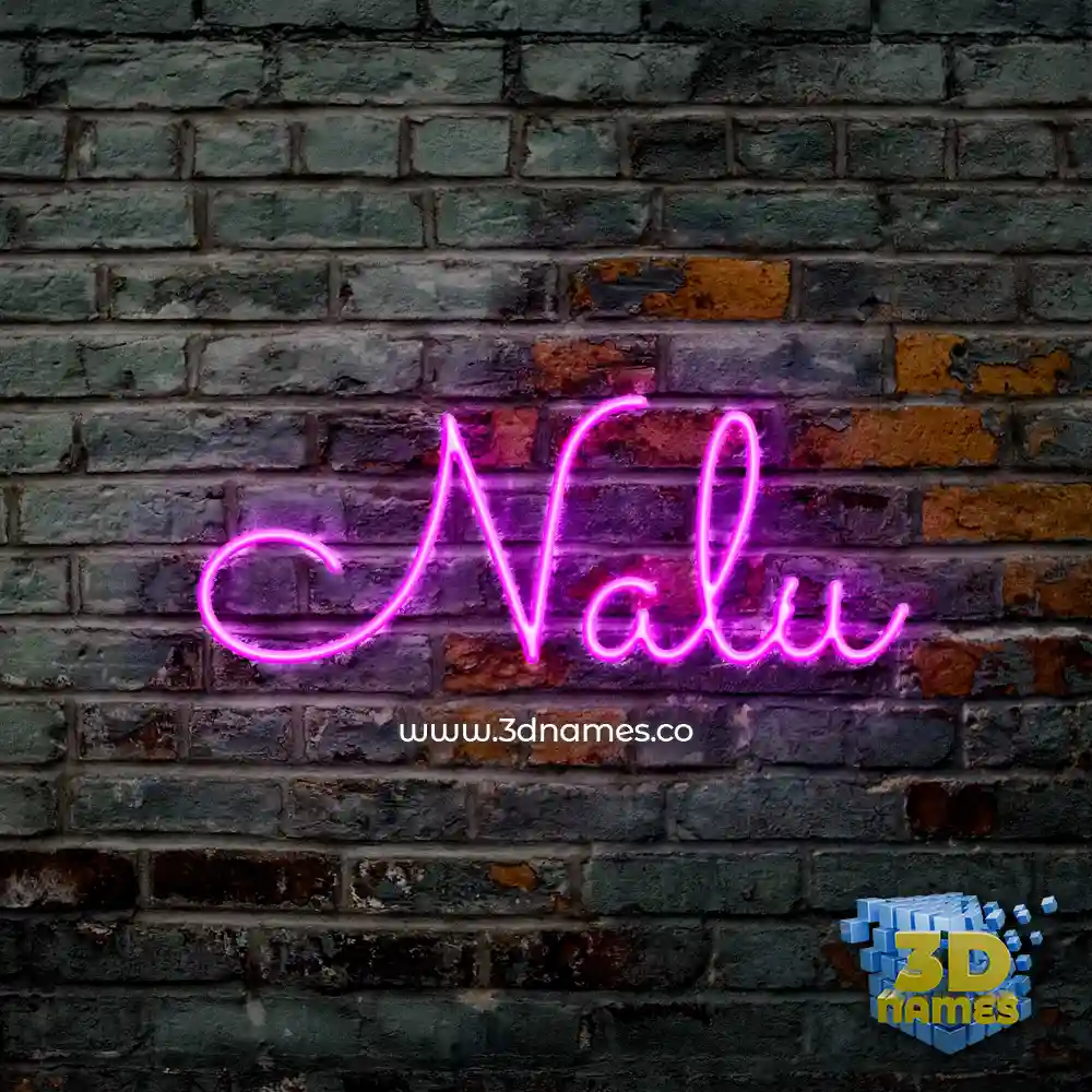 nalu in Pink Neon style - 3D name wallpaper
