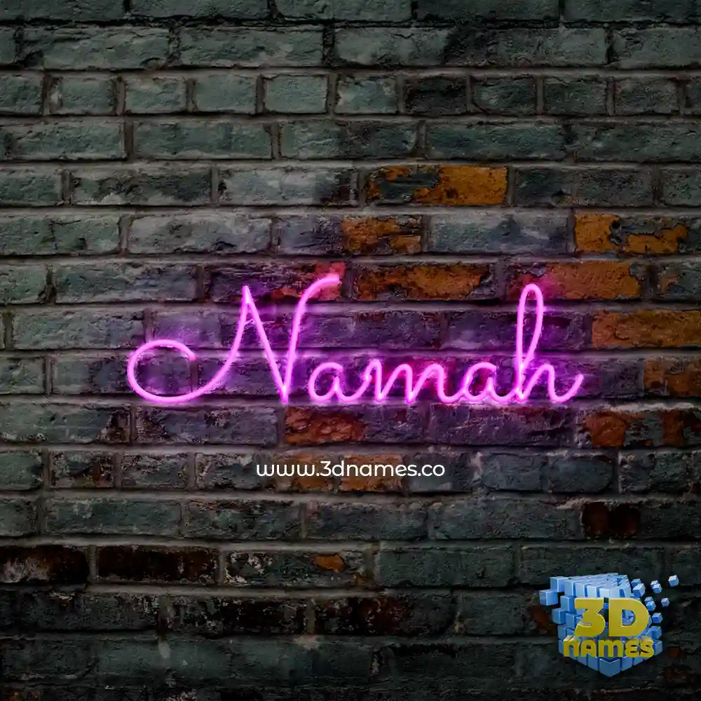 namah in Pink Neon style - 3D name wallpaper