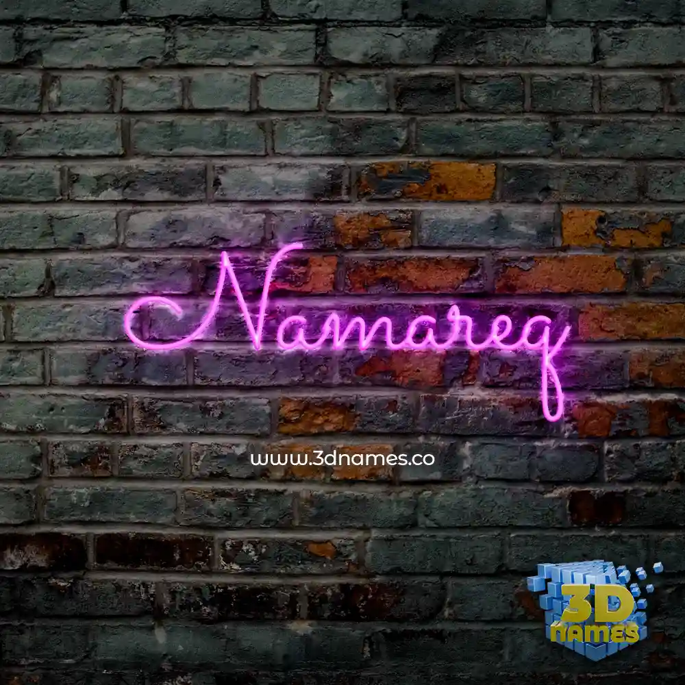 namareq in Pink Neon style - 3D name wallpaper