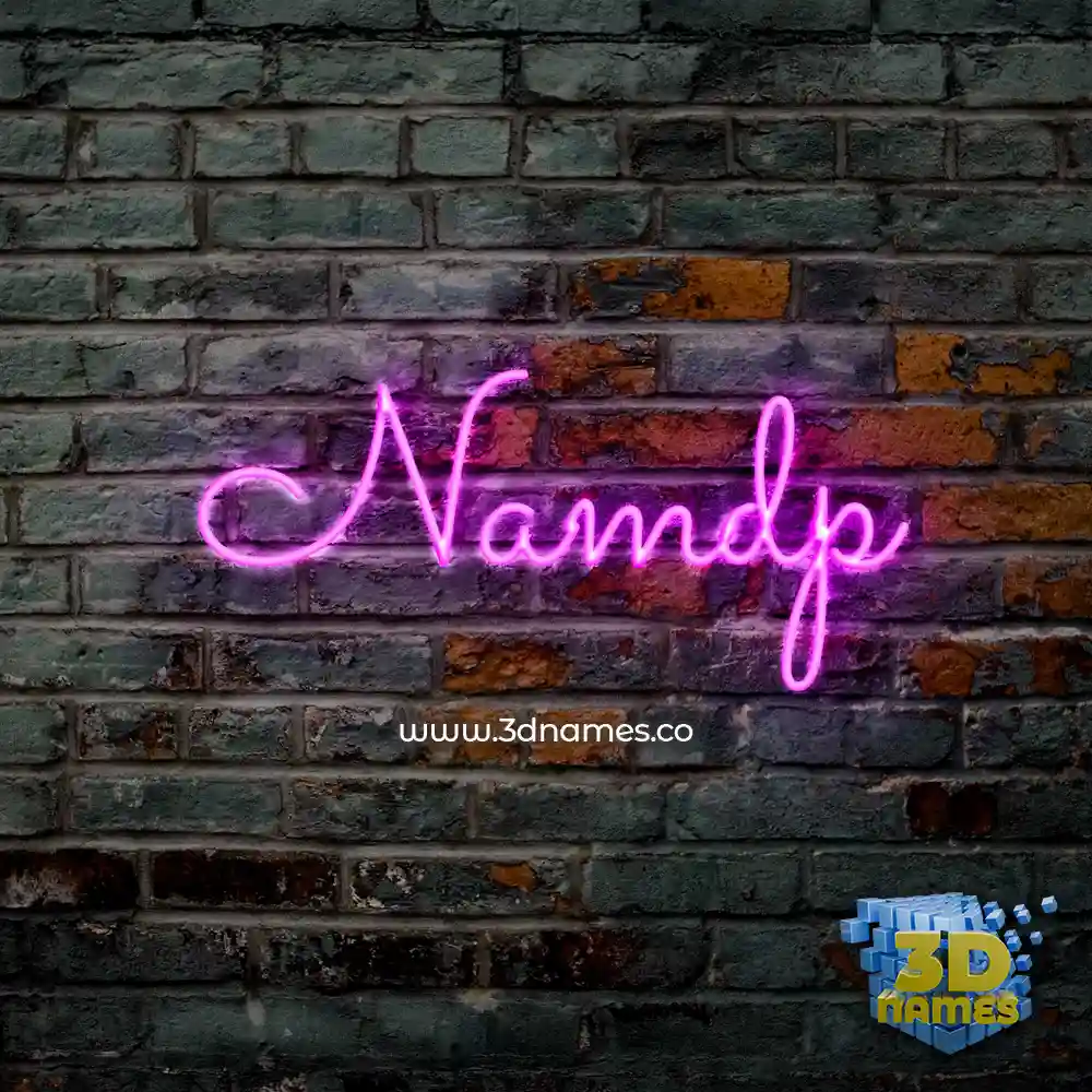 namdp in Pink Neon style - 3D name wallpaper
