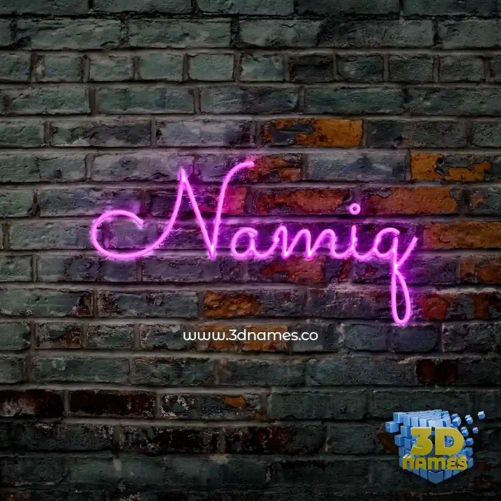 namiq in Pink Neon style - 3D name wallpaper