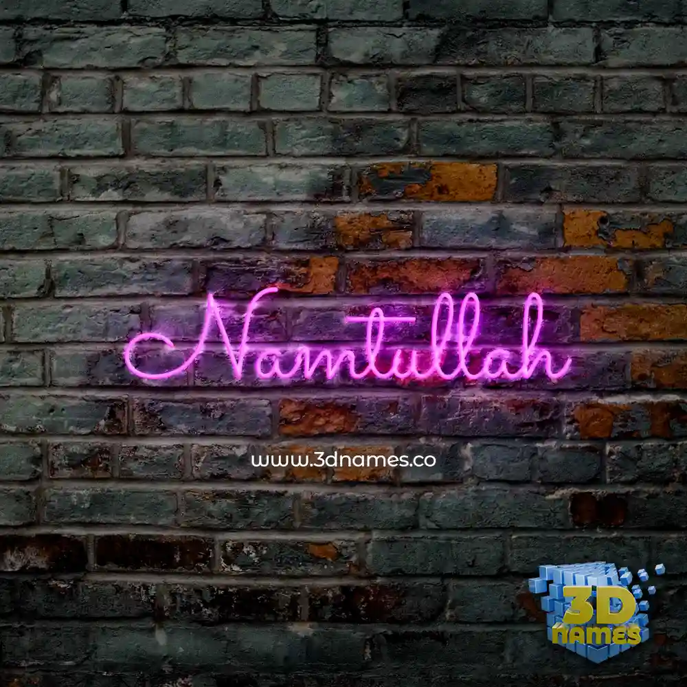 namtullah in Pink Neon style - 3D name wallpaper