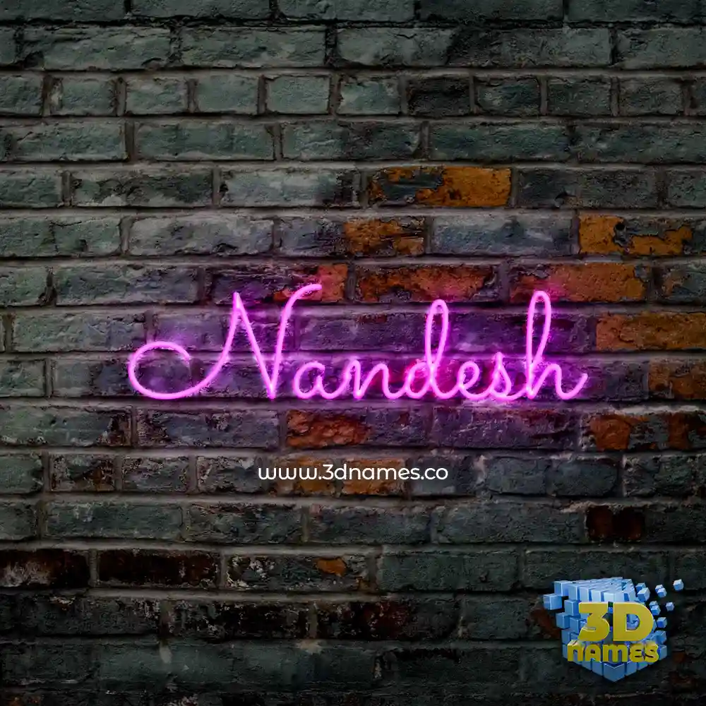 nandesh in Pink Neon style - 3D name wallpaper