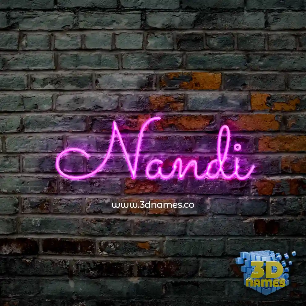 nandi in Pink Neon style - 3D name wallpaper
