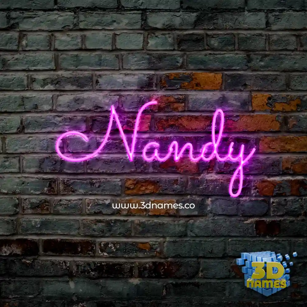nandy in Pink Neon style - 3D name wallpaper