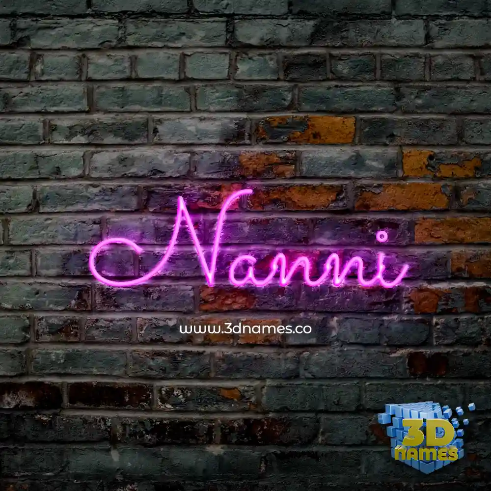 nanni in Pink Neon style - 3D name wallpaper